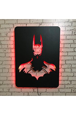 Batman V.1 Led Işıklı Tablo - Ahşap Duvar Dekorasyonu