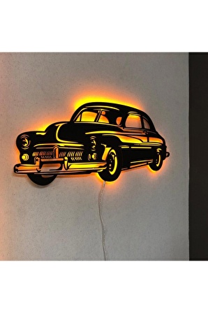 1950 Mercury Coupe 35 X 70 Led Işıklı Tablo - Ahşap Duvar Dekorasyonu