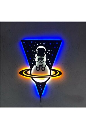 Led Işıklı Astronaut Tablo