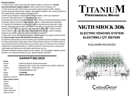 Titanium Night Shock 30K Elektirikli Çit Sistemi Set-2 30000 Volt
