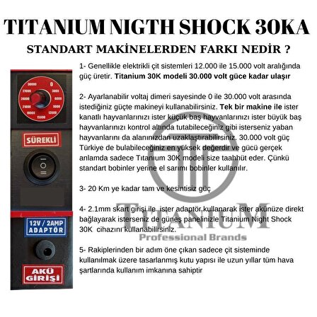Titanium Night Shock 30KA Elektirikli Çit Sistemi 30000 Volt