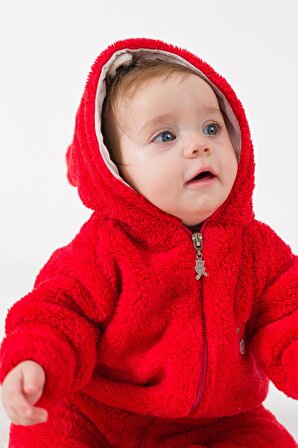 Welsoft Peluş Unisex Fermuarlı Kışlık Bebek Uyku Tulumu Bebek Tulumu Çocuk Tulumu Çocuk Kostümü TLMAYK