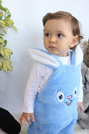 Welsoft Peluş Unisex Fermuarlı Kışlık Bebek Uyku Tulumu Bebek Tulumu Çocuk Tulumu Çocuk Kostümü TLMSLP