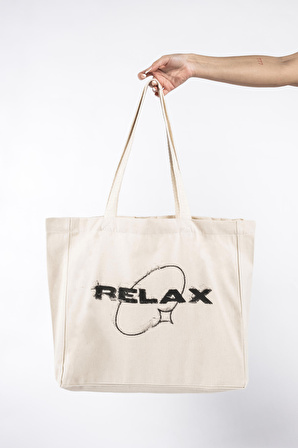 "Relax" CanvasTote Bag Plaj ve Omuz Çantası