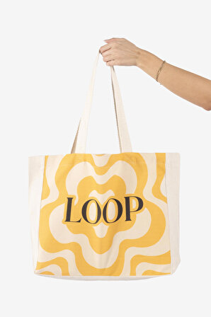 "Loop" Canvas Tote Bag Plaj ve Omuz Çantası