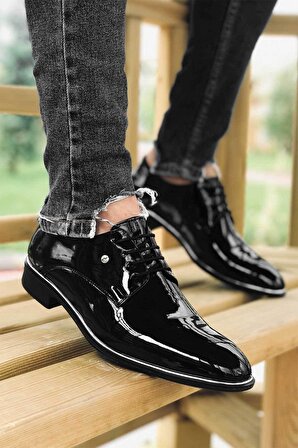 Tomıross Erkek Siyah Rugan Damatlık Klasik Ayakkabı RGN-570