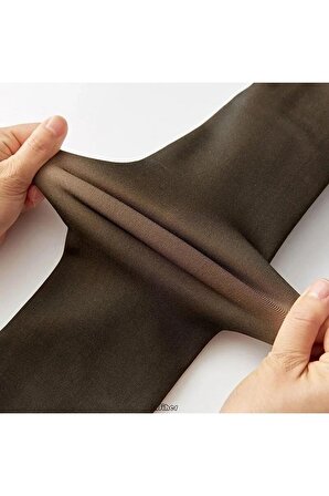 Dokuma Ten Rengi Içi Polarlı Kışlık Sıcak Tutan Dışı Siyah Görünümlü Dayanıklı Külotlu Çorap