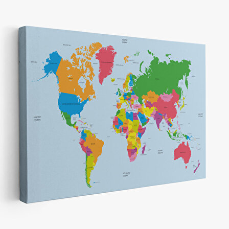 Dünya Haritası  Dekoratif Kanvas Tablo 1050
