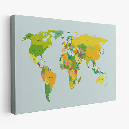 Dünya Haritası  Dekoratif Kanvas Tablo 1089