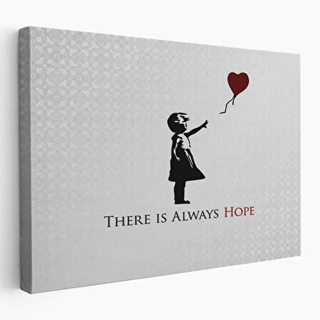 Banksy Kırmızı Balonlu Kızın'ın Her Zaman Umut Vardır Yazılı Tablosu-5012