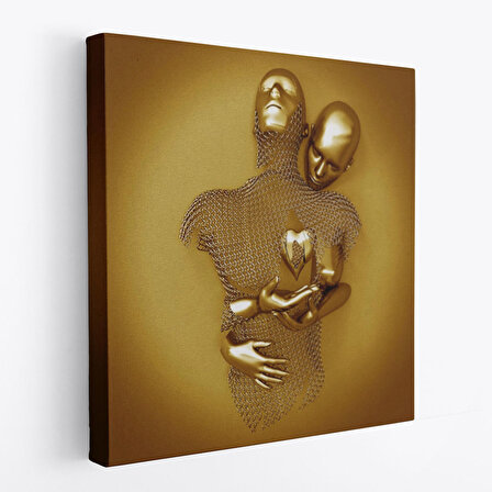 Romantik Beden, Aşk Sanatı, Altın Duvar Dekoru, 3D Efektli Altın İnsan-5366
