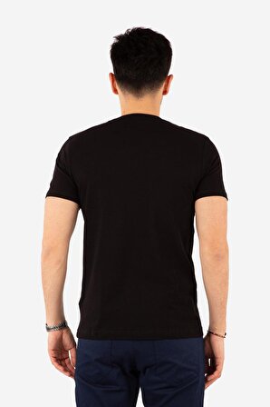 Regular Fit V Yaka %100 Pamuk Kısa Kollu Basic Penye T-Shirt