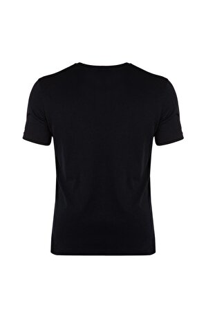 Regular Fit V Yaka %100 Pamuk Kısa Kollu Basic T-Shirt	