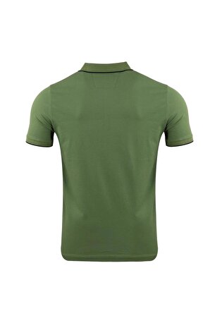 Regular Baskılı Yeşil Polo Tişört