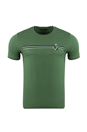 Regular Fit Bisiklet Yaka Baskılı T-Shirt	