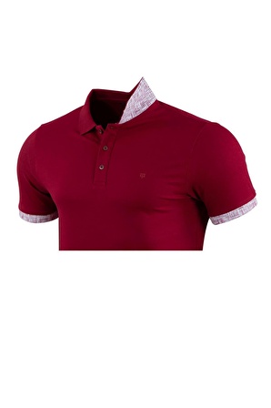 Büyük Beden Regular Fit Baskılı Dokulu Polo T-Shirt	