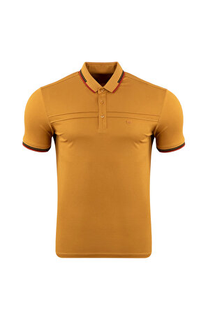 Büyük Beden Regular Fit Dokulu Polo T-Shirt	