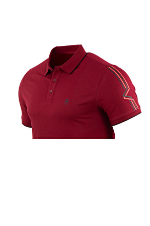 K.Bordo Regular Baskılı Polo