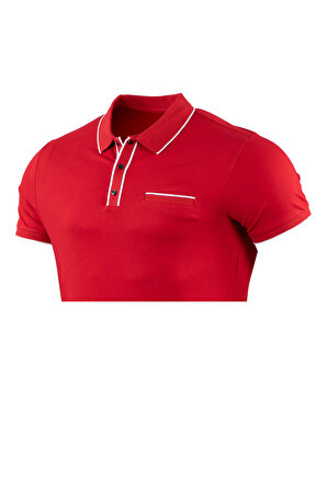 Büyük Beden Regular Fit Cepli Dokulu Polo T-Shirt	