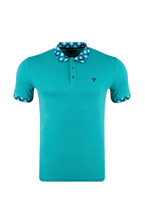 Regular Fit Polo Yaka Baskılı T-Shirt	