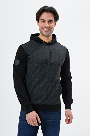 %100 Pamuk Baskılı Kapüşonlu Regular Fit Sweatshırt