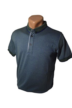 Erkek Polo Yaka Yeşil Renk Tişört