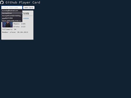 Github Player Card