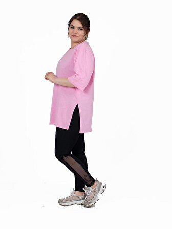 Truva Xxl Büyük Beden Kadın Giyim Oversize Kesim Yırtmaçlı Bluz Renkli Bz974