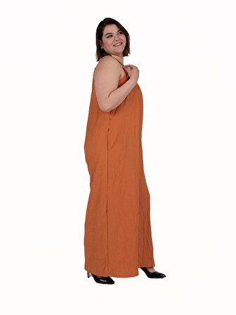 Truva Xxl Büyük Beden Kadın Giyim Krep Kumaş Tulum Renkli Tlm180