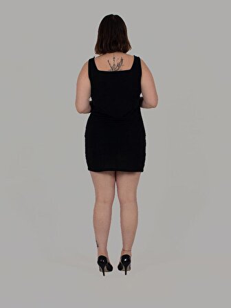 Truva Xxl Büyük Beden Kadın Giyim Candy Kumaş Elbise Elb489