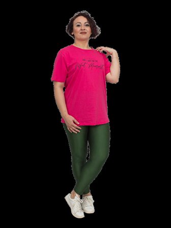Truva Xxl Büyük Beden Kadın Giyim Yazılı Tşhirt Renkli Bz013