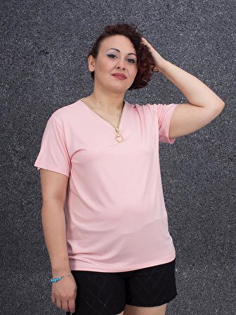 Truva Xxl Büyük Beden Kadın Giyim Fermuar Detaylı Bluz Renkli B015