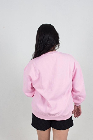 Truva Xxl Büyük Beden İçi Şardonlu Sweat Pembe S004