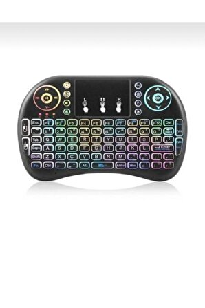 Işıklı Mini Klavye Mouse Smart Tv Box Pc Şarjlı Oyuncu Klavye