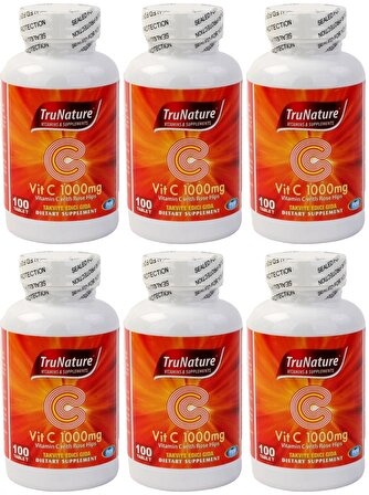 Trunature Vitamin C Vitamini 1000 Mg Rose Hips 6x100 Tablet Kuşburnu Ekstresi