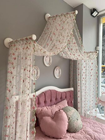 Genç Odası Butik Cibinlik Rapunzel 3 Çubuklu Set