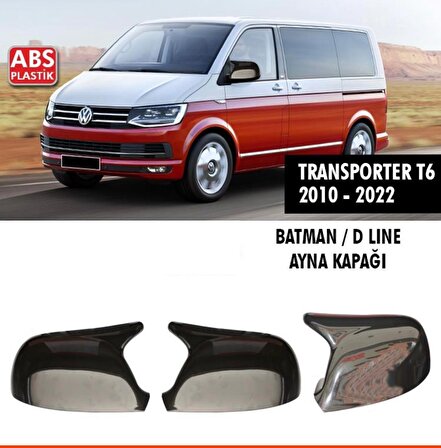 Transporter T6-T7 Yarasa Batman Ayna Kapağı Plastik Parlak Siyah 2010-2022