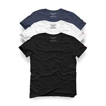 Basic Baskısız T-Shirt Kadın ve Erkek 3'lü Set Pamuklu Kısa Kollu Bisiklet Yaka Çok Renkli T-Shirt, Antrasit-Buz Mavisi-Beyaz Basic Tişört Set,büyük Beden Basic Tişört Seti