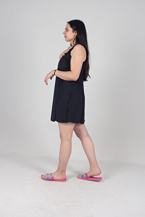 Truva Xxl Büyük Beden Kadın Giyim Şortlu Elbise Mayo Renkli 