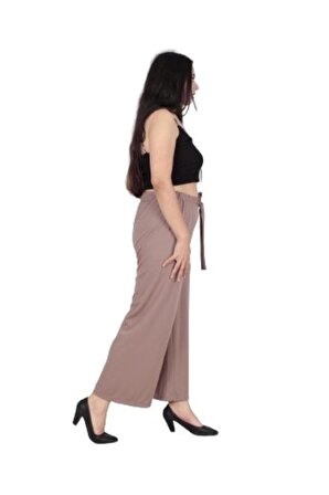 Truva Xxl Büyük Beden Kadın Giyim Bol Paça Scuna Kumaş Pantolon Çok Renkli PN273