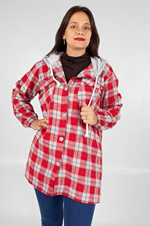 Truva Xxl Büyük Beden Kadın Giyim Oduncu Gömlek Tunik Renkli Bz932