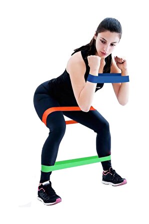 3 Lü Farklı Dirençte Squat Bandı Hafif Orta Sert Pilates Aerobik Çalışma Lastiği Egzersiz Fitness