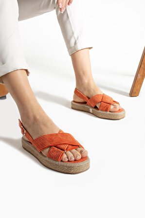 Kadın Kadife Bilekten Tokalı Sandalet TS1172