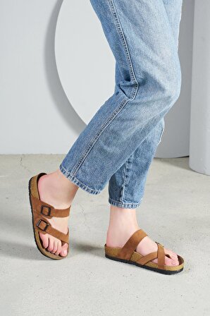 Hakiki Deri Kadın Terlik Sandalet TS1055