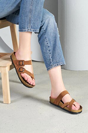 Hakiki Deri Kadın Terlik Sandalet TS1055