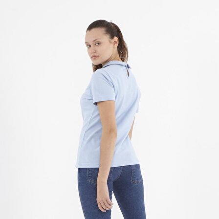 Think Simple Kadın Polo Yaka T-Shirt Mavi
