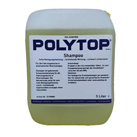 Polytop Shampoo Ph Nötr Şampuan 5 Lt