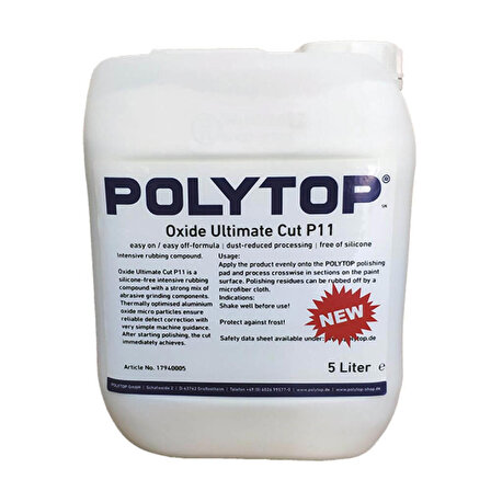 Polytop Oxide P11 Ultimate Cut Kalın Çizik Giderici Pasta 5 Lt