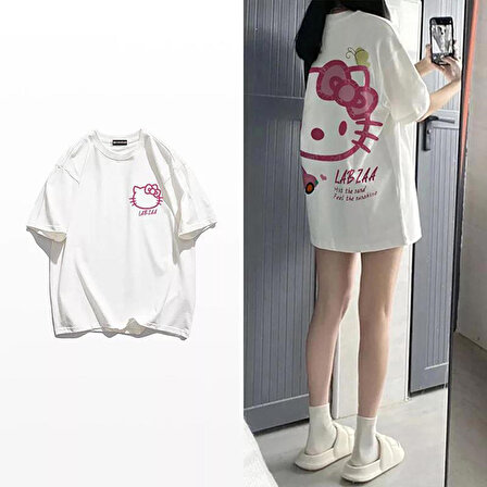 Beyaz Hello Kitty Labzaa (Unisex) T-Shirt