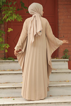 Yarasa Kol Camel Tesettür Elbise 330068C